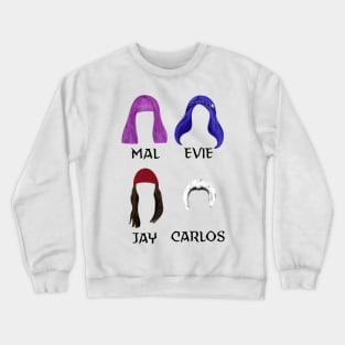 Mal, Evie, Jay and Carlos Hair profiles Crewneck Sweatshirt